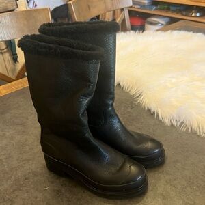 NWOB Hunter boots Original Shearling Leather Pull-On midcalif Boots Size 37 us 6